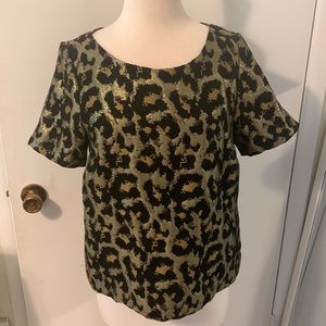 Leopard print blouse from Anthropologie